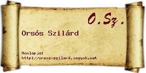 Orsós Szilárd névjegykártya