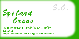 szilard orsos business card